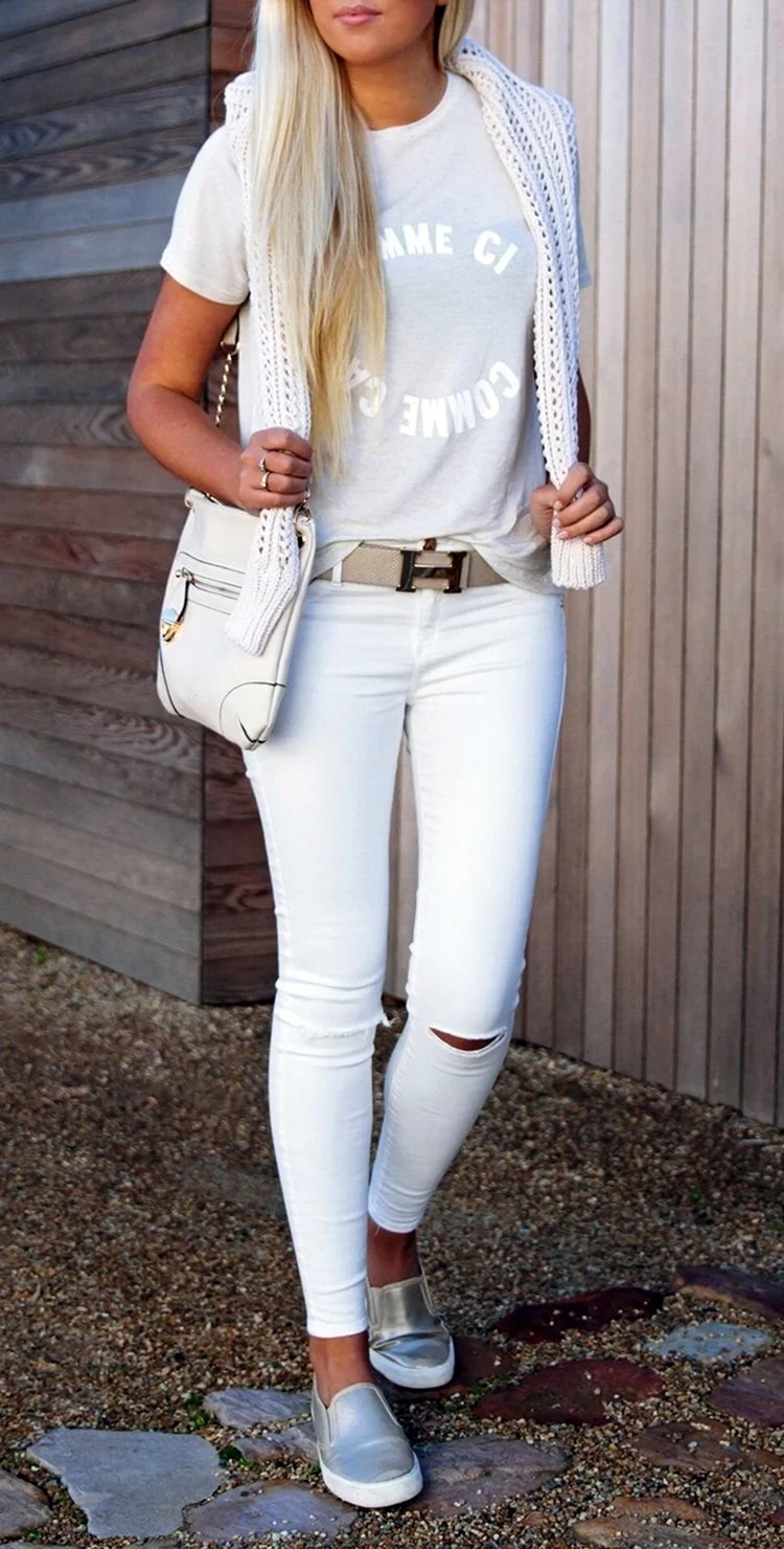 Белые джинсы для девочек