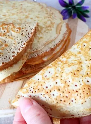 Блинчики на молоке с дырочками