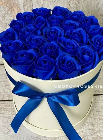 Букет мыльных роз синие