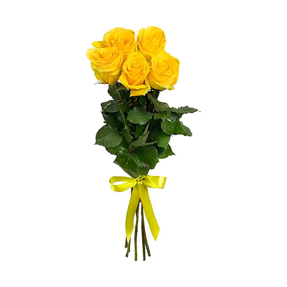 Букет с 5 желтыми розами