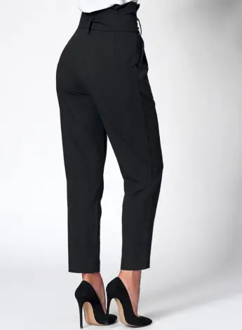 Чёрные брюки женские с завышенной талией