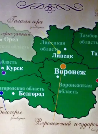 Карта центрального Черноземья