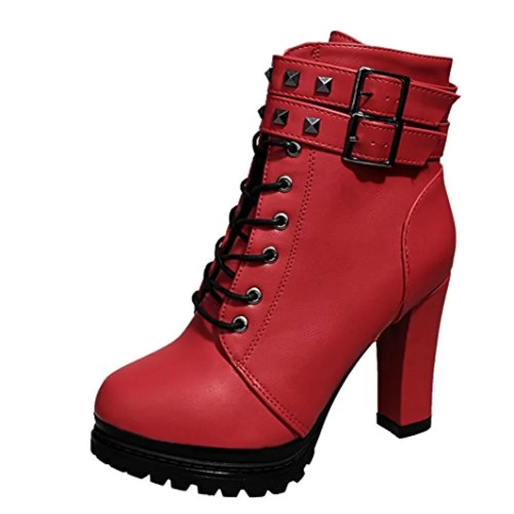 Красные ботинки женские