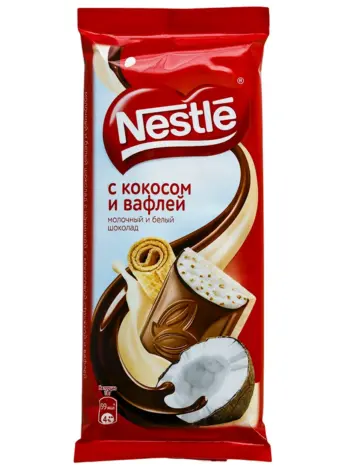 Nestle молочный шоколад карамель арахисбелый с кокосом 390г