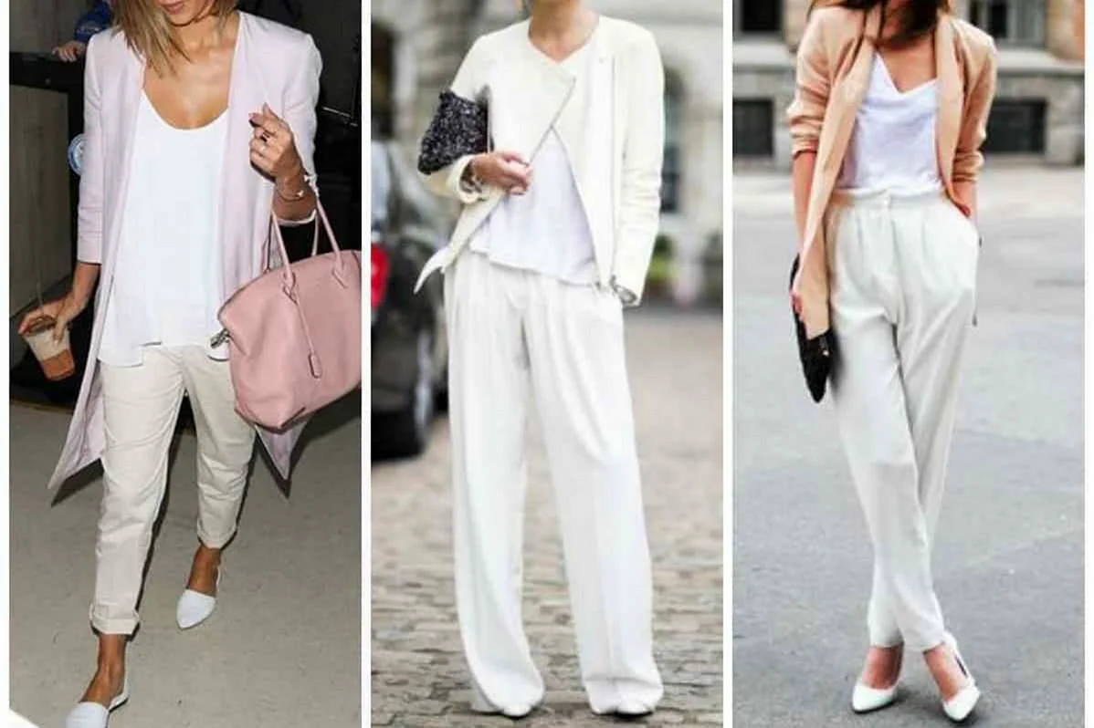Образы с белыми брюками