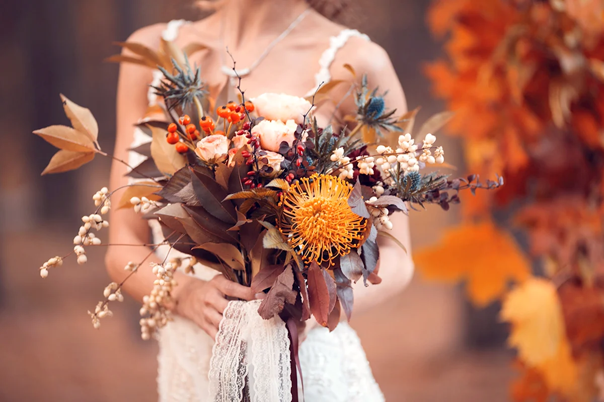 Осенний свадебный букет