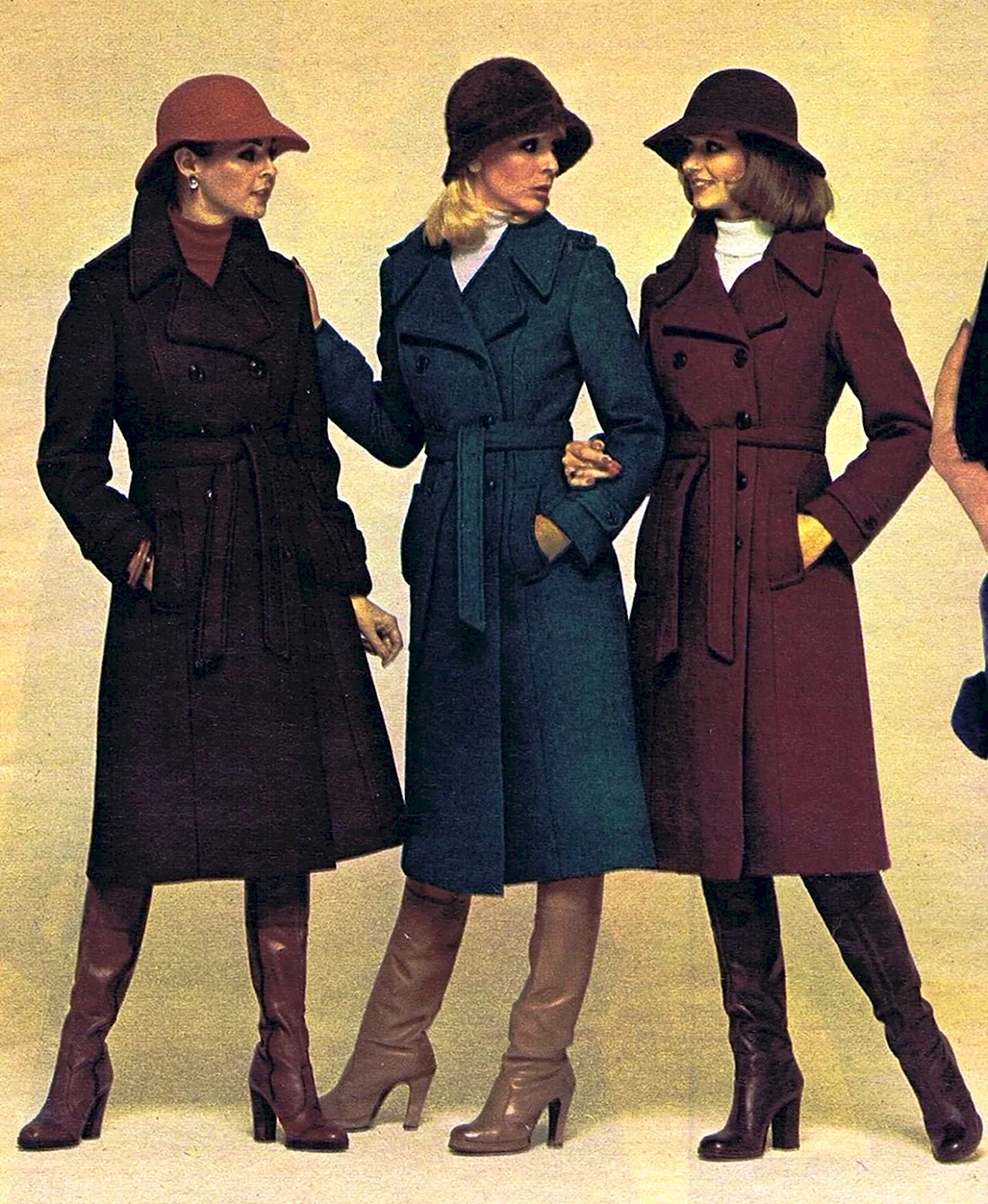 Пальто мода 1970х