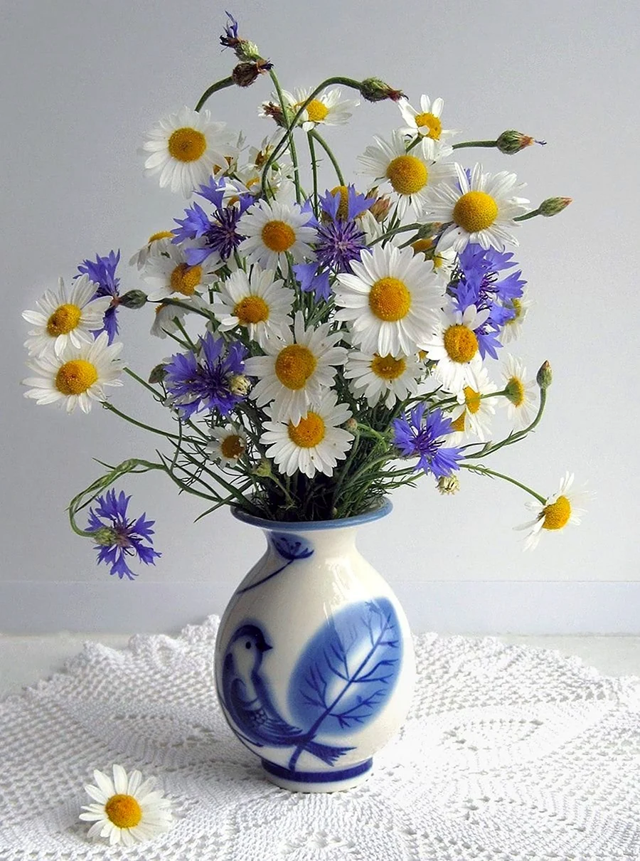 Полевые цветы в вазе