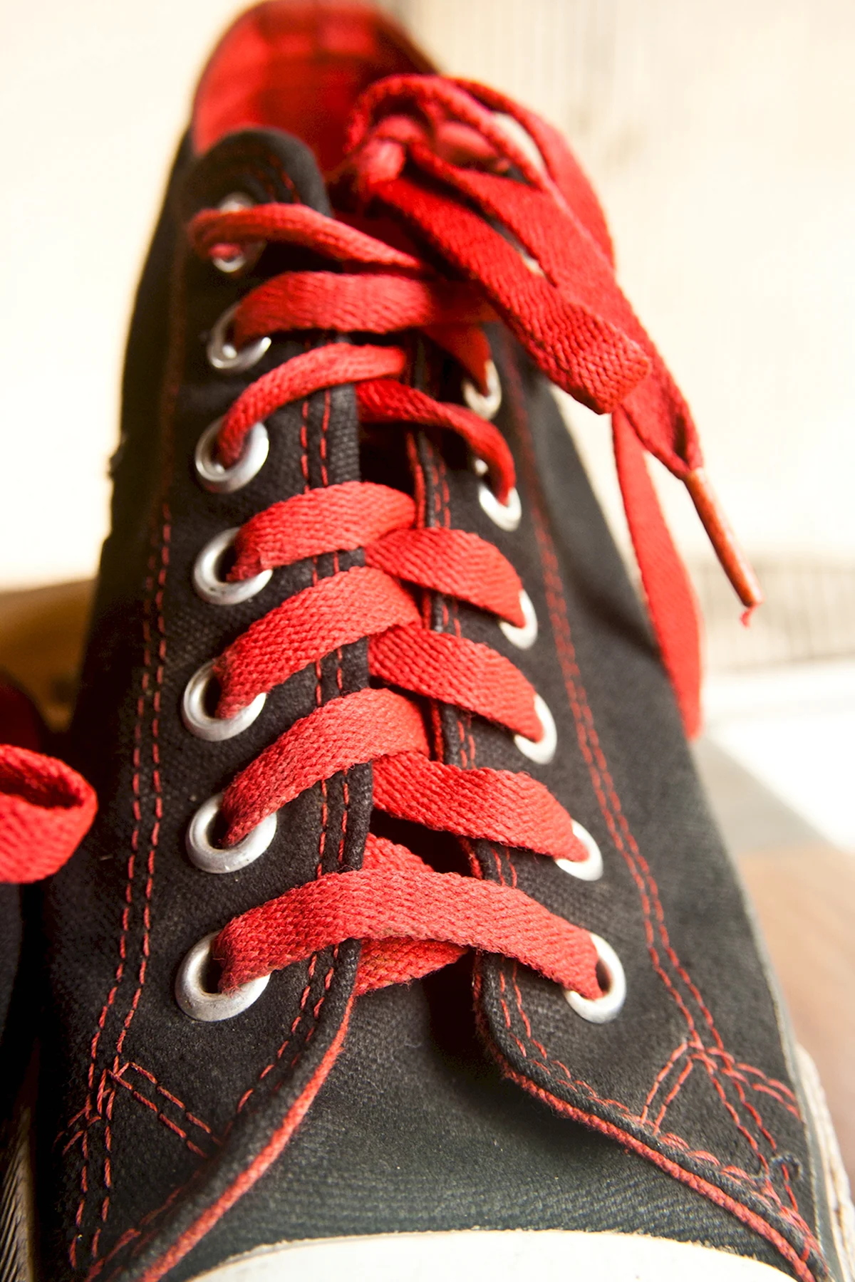Red Converse Black Laces