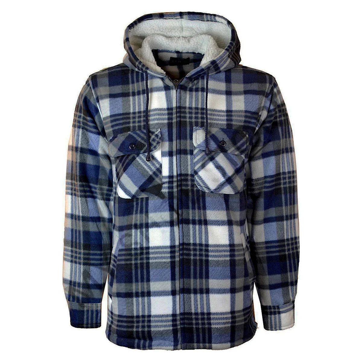 Scotch Plaid Flannel Shirt Sherpa-lined zip Hoodie