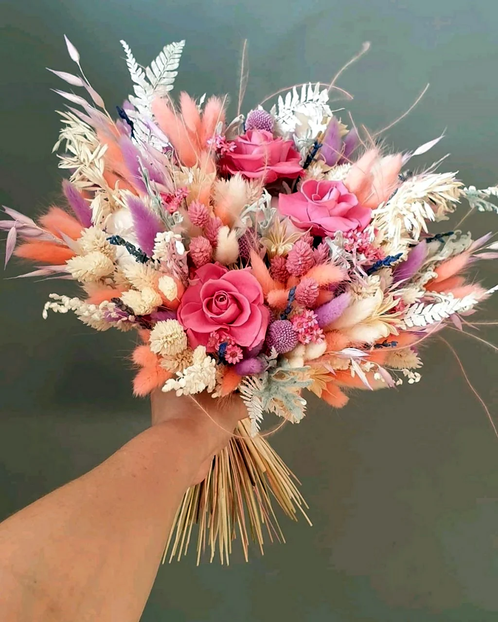Свадебный букет с сухоцветами