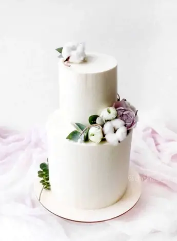 Свадебный торт двухъярусный Минимализм