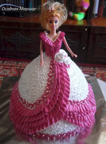 Торт кукла Барби из крема