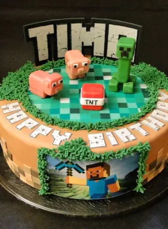 Торт с МАЙНКРАФТОМ для мальчика 5 лет