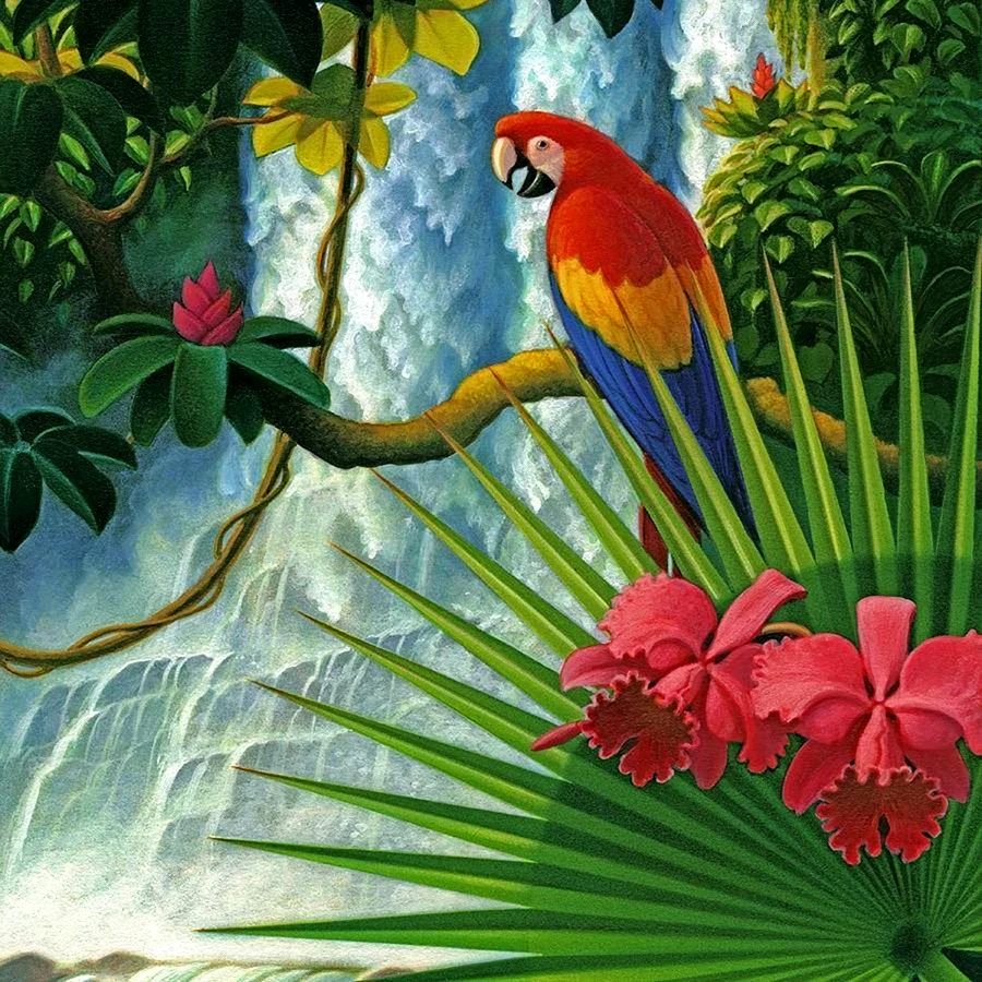 Тропические птицы живопись
