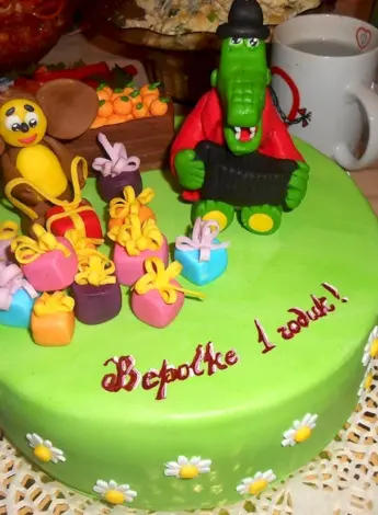 Детский торт с чебурашкой и Геной