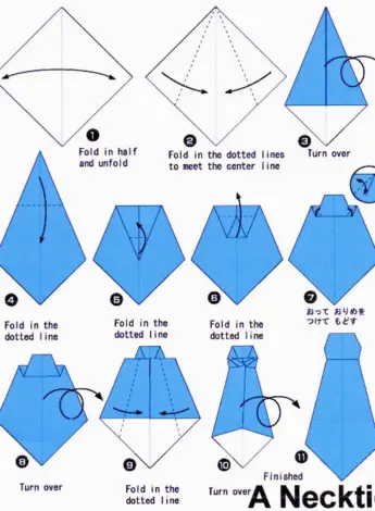 Галстук оригами схема для детей