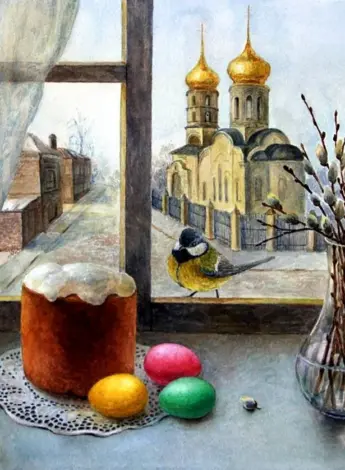 Художник Андрияки Пасхальный натюрморт
