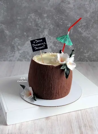 Кокосовый торт декор