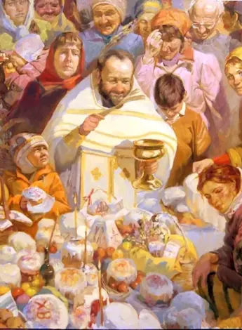 Кустодиев Пасха куличи