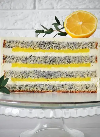 Маковый бисквит с лимонным курдом