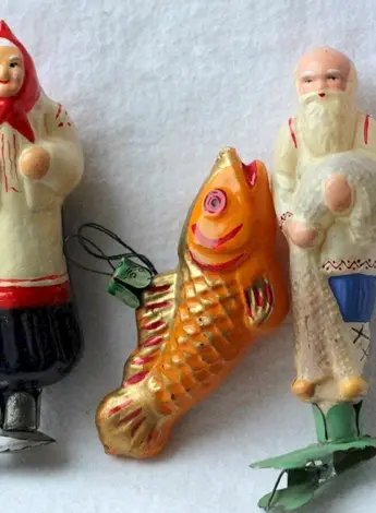 Набор елочных игрушек Золотая рыбка СССР