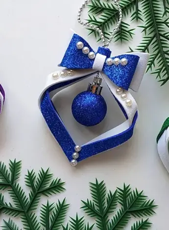 Новогодние игрушки из фоамирана глиттерного ёлочные игрушки