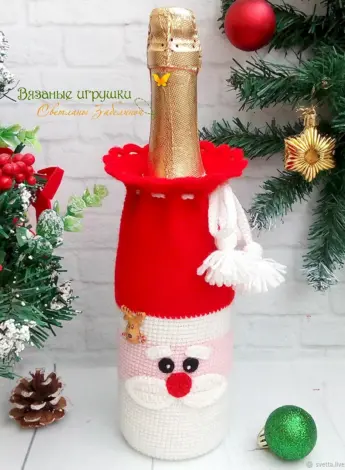 Новогодний чехол на бутылку