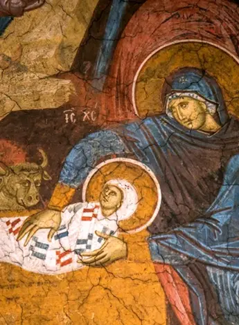 Рождество Христово фреска Дечаны