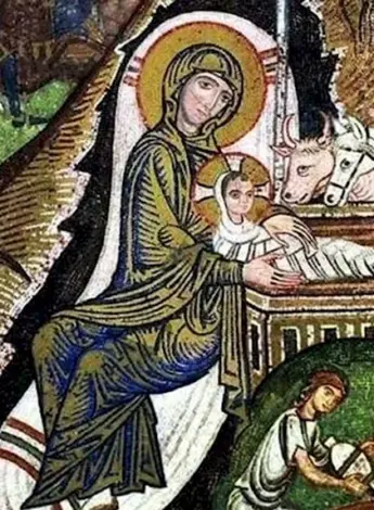 Рождество. Мозаика. Палатинская капелла в Палермо. XII В.