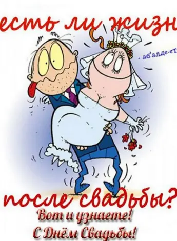 С днем свадьбы прикольные