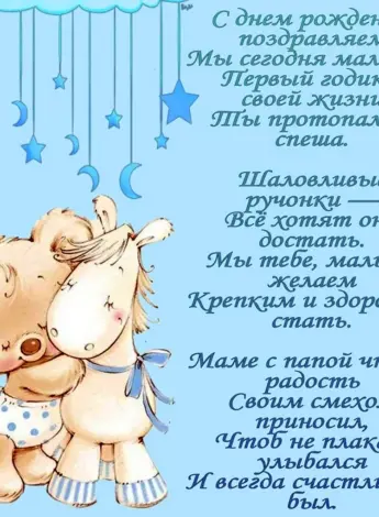 С годиком сына