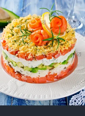 Салат с красной рыбой