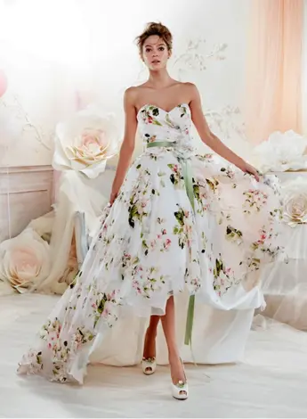 Свадебное платье в цветочек