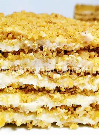 Торт без выпечки пломбир из крошки