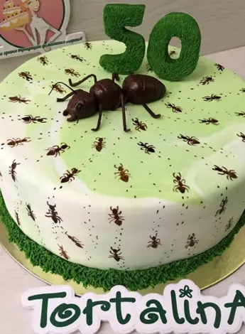 Торт детский с муравьями