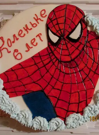 Торт для мальчика человек паук из крема