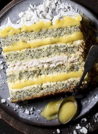 Торт маковый бисквит лимонный курд