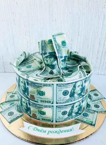 Торт с долларами для мужчины