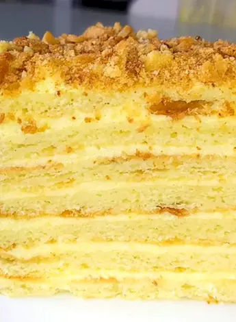 Творожный Наполеон торт с заварным кремом