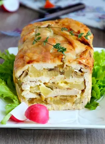 Закусочный куриный торт