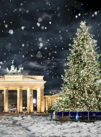 Зима в Германии Бранденбургские ворота